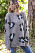 Load image into Gallery viewer, Leopard Jacquard Slouchy Knit Sweater