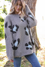Load image into Gallery viewer, Leopard Jacquard Slouchy Knit Sweater