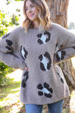 Load image into Gallery viewer, Leopard Jacquard Slouchy Knit Sweater