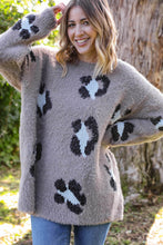 Load image into Gallery viewer, Leopard Jacquard Slouchy Knit Sweater