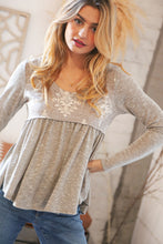 Load image into Gallery viewer, Aztec Triblend Slub Terry V Neck Babydoll Top