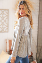 Load image into Gallery viewer, Aztec Triblend Slub Terry V Neck Babydoll Top