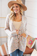 Load image into Gallery viewer, Multi Color Mixed Thread Cardigan with Front Pockets