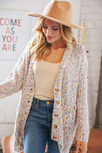 Load image into Gallery viewer, Multi Color Mixed Thread Cardigan with Front Pockets