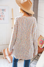 Load image into Gallery viewer, Multi Color Mixed Thread Cardigan with Front Pockets