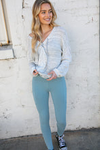 Load image into Gallery viewer, Blue Grey Better Cotton Wide Waistband Pocketed Leggings