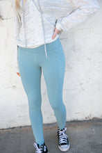 Load image into Gallery viewer, Blue Grey Better Cotton Wide Waistband Pocketed Leggings