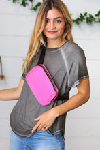 Load image into Gallery viewer, Hot Pink Nylon Zipper Buckle Belt Sling