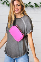 Load image into Gallery viewer, Hot Pink Nylon Zipper Buckle Belt Sling