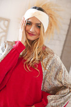 Load image into Gallery viewer, Cream Knit Twist Stretchy Headband