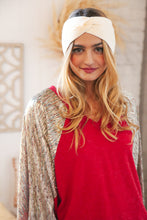 Load image into Gallery viewer, Cream Knit Twist Stretchy Headband