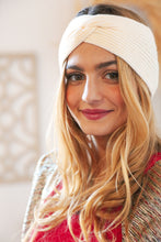 Load image into Gallery viewer, Cream Knit Twist Stretchy Headband
