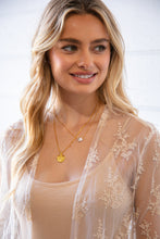 Load image into Gallery viewer, Good Luck Gold Coin & Pearl Layered Pendant Necklace