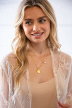 Load image into Gallery viewer, Good Luck Gold Coin & Pearl Layered Pendant Necklace