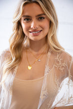 Load image into Gallery viewer, Good Luck Gold Coin & Pearl Layered Pendant Necklace