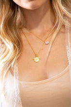 Load image into Gallery viewer, Good Luck Gold Coin & Pearl Layered Pendant Necklace