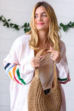 Load image into Gallery viewer, Tan Braided Straw Circle Lined Tote Bag