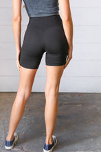 Load image into Gallery viewer, Black Brushed Wide Waistband Yoga/Biker Shorts