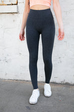 Load image into Gallery viewer, Charcoal Ribbed Seamless High Waisted Leggings