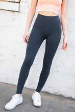 Load image into Gallery viewer, Charcoal Ribbed Seamless High Waisted Leggings