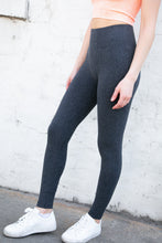 Load image into Gallery viewer, Charcoal Ribbed Seamless High Waisted Leggings