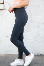Load image into Gallery viewer, Charcoal Ribbed Seamless High Waisted Leggings
