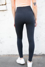 Load image into Gallery viewer, Charcoal Ribbed Seamless High Waisted Leggings