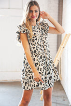 Load image into Gallery viewer, Animal Print Tiered Ruffle Frill Short Sleeve Dress