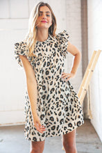 Load image into Gallery viewer, Animal Print Tiered Ruffle Frill Short Sleeve Dress