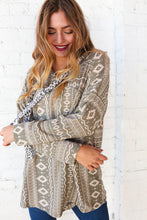 Load image into Gallery viewer, Aztec and Leopard Print Drawstring Rib Hoodie