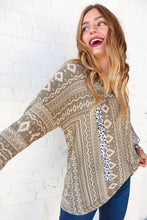 Load image into Gallery viewer, Aztec and Leopard Print Drawstring Rib Hoodie