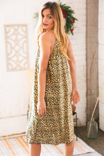 Load image into Gallery viewer, Animal Foil Halter Back Tie Lined Holiday Dress