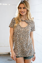 Load image into Gallery viewer, Leopard Print Tie Knot Short Sleeve Top