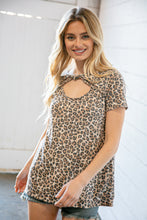 Load image into Gallery viewer, Leopard Print Tie Knot Short Sleeve Top