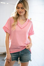 Load image into Gallery viewer, Fuchsia Two-Tone Jacquard Dolman Out Seam Top