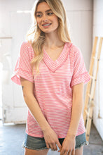 Load image into Gallery viewer, Fuchsia Two-Tone Jacquard Dolman Out Seam Top