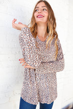 Load image into Gallery viewer, Animal Print French Terry Notched Pocket Top
