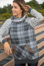 Load image into Gallery viewer, Grey Plaid Elbow Pad Hoodie