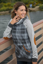 Load image into Gallery viewer, Grey Plaid Elbow Pad Hoodie