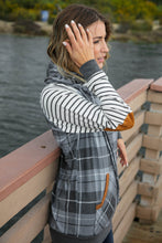 Load image into Gallery viewer, Grey Plaid Elbow Pad Hoodie