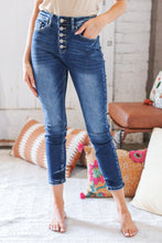 Load image into Gallery viewer, Blue Denim High Rise Button Fly Ankle Jeans