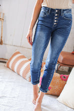 Load image into Gallery viewer, Blue Denim High Rise Button Fly Ankle Jeans