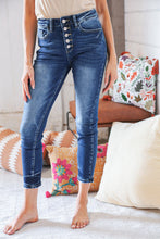 Load image into Gallery viewer, Blue Denim High Rise Button Fly Ankle Jeans