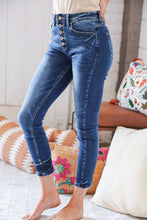 Load image into Gallery viewer, Blue Denim High Rise Button Fly Ankle Jeans