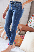 Load image into Gallery viewer, Blue Denim High Rise Button Fly Ankle Jeans