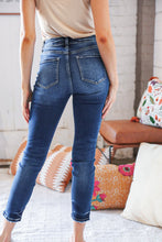 Load image into Gallery viewer, Blue Denim High Rise Button Fly Ankle Jeans