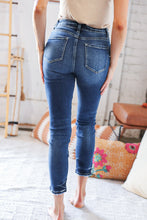 Load image into Gallery viewer, Blue Denim High Rise Button Fly Ankle Jeans