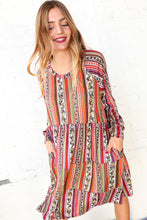 Load image into Gallery viewer, Multicolor Boho Color Block Tiered Knit Dress