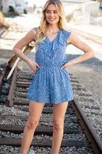 Load image into Gallery viewer, Animal Print Ruffle V Neck Pocketed Romper