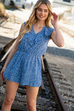 Load image into Gallery viewer, Animal Print Ruffle V Neck Pocketed Romper
